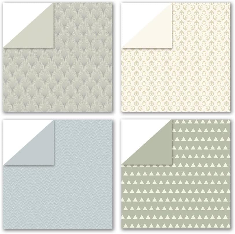 Pastel Aesthetic Scrapbook Paper 24 Sheets Soft Color Pattern Paper Double Sided Printing for DIY Card Making Scrapbook Wedding Photo Album Home Décor-12 x 12 Inches