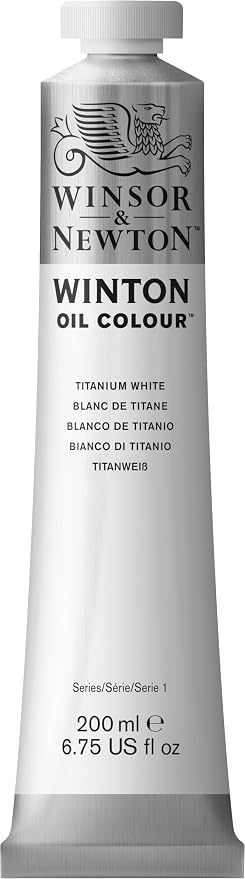 Winsor & Newton Winton Oil Color, 200ml Tube, Titanium White | High-quality pigments, Durable, Lightfast, Permanent, Uniform Consistency, Great Pigment Load