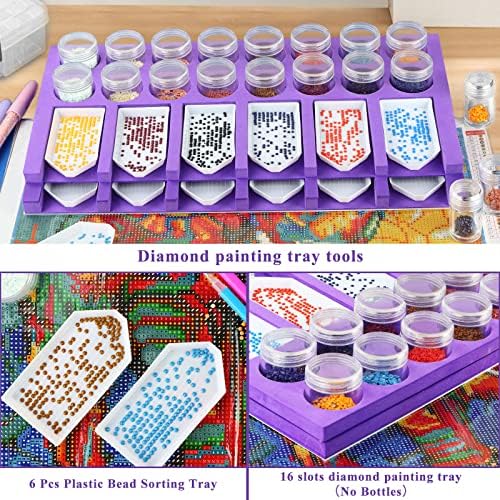 Diamond Painting Accessories Tray Organizer, Diamond Art Painting Beads Sorting Storage containers, Diamond Art Accessories Tools Kits for Rhinestones/5D Diamond Embroidery/DIY Crafts (12 Slots Trays)