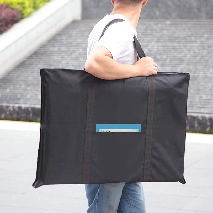 JJRING Dacron Art Portfolio Tote Bag 24'' x 32'' For 23'' x 31'' Black