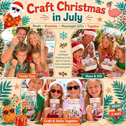 Soulchen 1102 Pcs/24 Sets Summer Christmas Beads Bracelets Craft Kit
