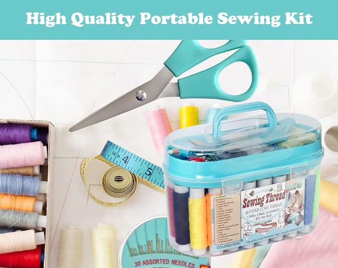 40 Spools of Sewing Thread,Gift Box Portable Basic Sewing Repair Kits for Beginners Traveler Emergency