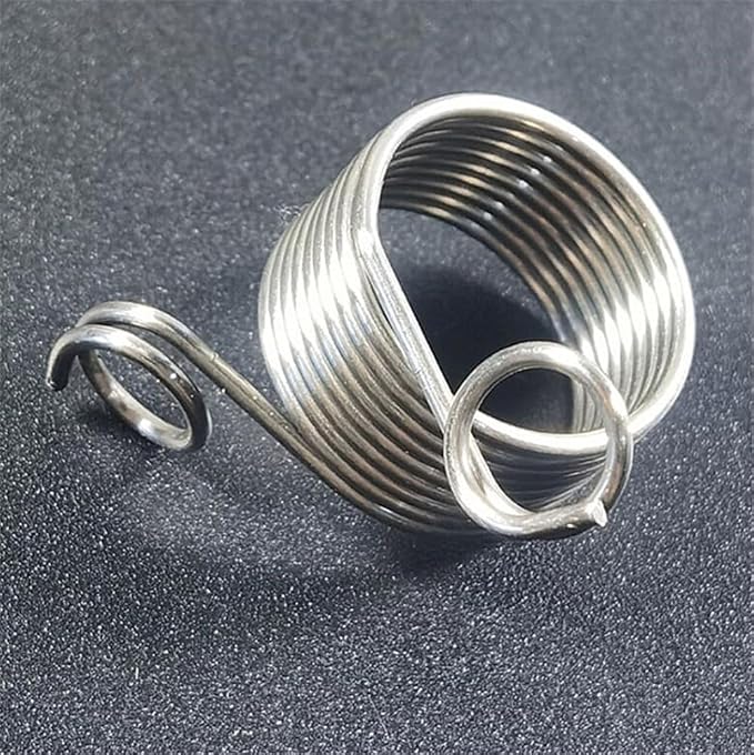 6 PCS 2 Size Ring Type Knitting Tools Finger Wear Thimble Yarn Spring Guides Stainless Steel Needle Thimble Sewing Accessories, 15MM and 17MM