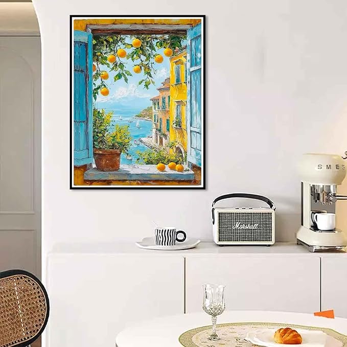 Yunruily Paint by Number Adult Lemon Tree-Adult Paint by Numbers,Paint by Numbers for Adults Canvas for Gifts Home Wall Decor(16x20inch)