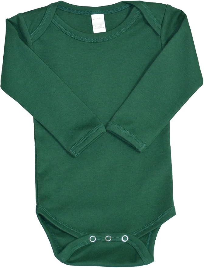 Monag Long Sleeve Baby Bodysuit, Long Sleeve Blank Solid Color Baby One-Piece, 100% Cotton Infant Bodysuit, Creeper