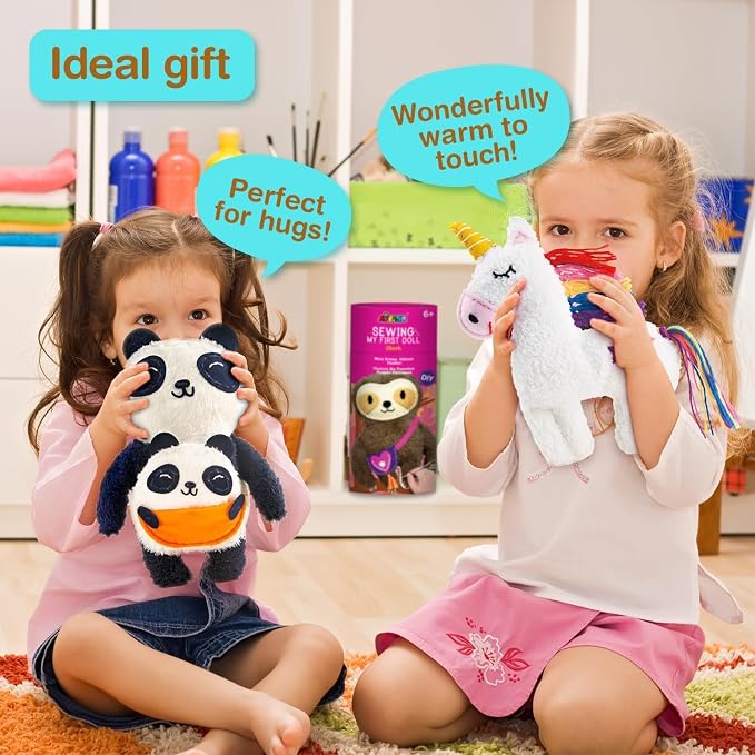 Avenir My First Sewing Kit for Kids 6-8, Sloth Stuffed Animal Craft Set