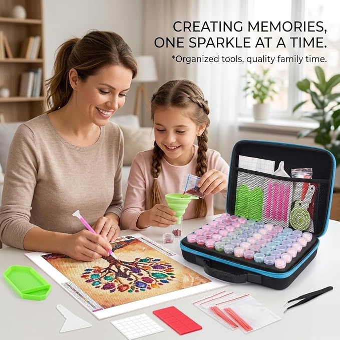 MERATIA Diamond Art Storage Organizer, 60 Jars with Accessories