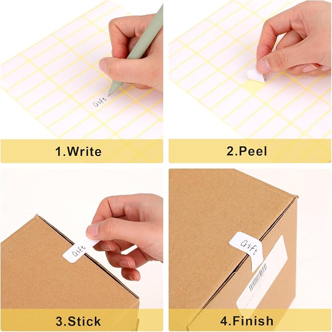 1680 Pcs Rectangle Labels 0.5" x 1.5" White Writable Name Label Stickers Blank Paper Stickers Self-Adhesive File Folder Labels for Document Bottle Cup School Office Classification