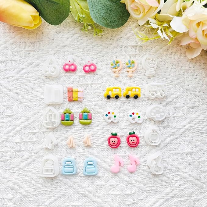 Daily Icon Polymer Clay Cutters Set – Molds, Clay Cutters for Polymer Clay, Clay Earring Tools