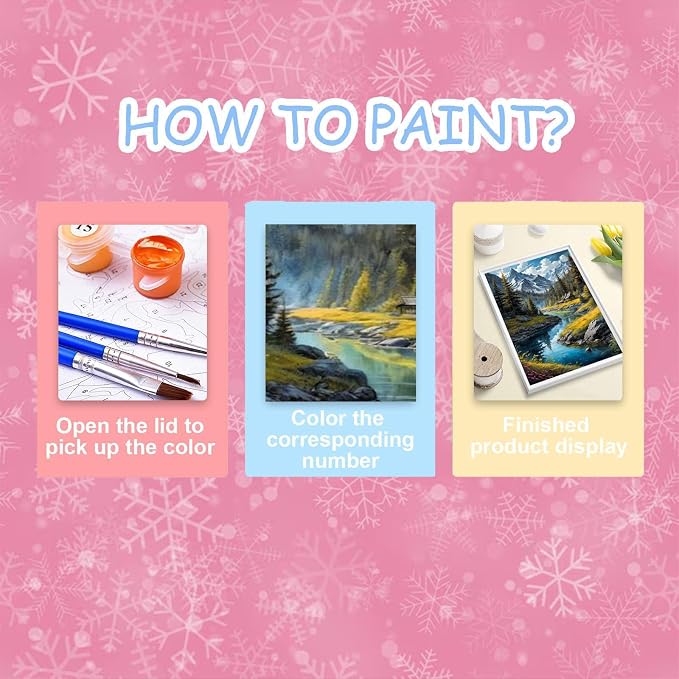 HITO Landscape Paint by Numbers Kit for Adults 16x20 Inch Frameless | Landscape Paint by Numbers for Adults Beginner, Mountains Paint by Numbers for Gift Home Wall Decor