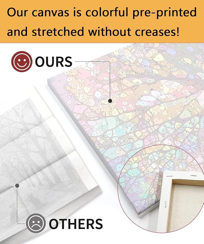 Meothan Framed Paint by Numbers Kits for Adults 12x16in with Wooden Easel | Adult Paint by Number on Canvas, DIY Sun Moon Acrylic Oil Painting Kits with Brushes for Home Wall Decor (30x40cm)