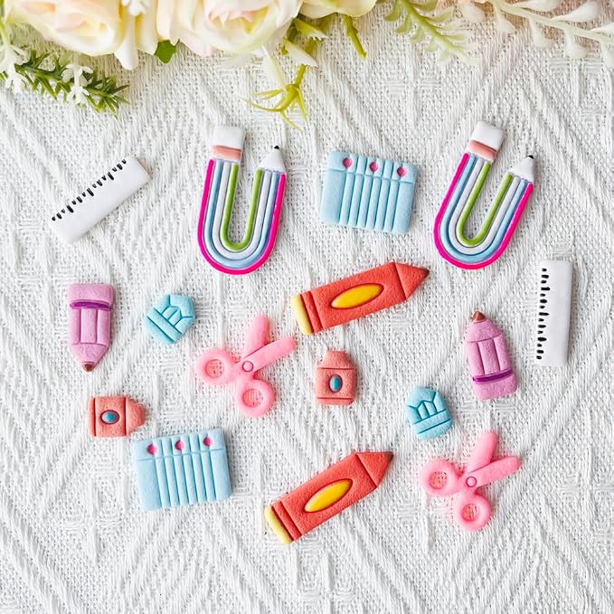 School Supplies Polymer Clay Cutters Set – Molds, Clay Cutters for Polymer Clay, Clay Earring Tools