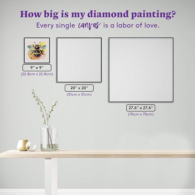 DIAMOND ART CLUB Watercolor Bee Diamond Art Kits for Adults