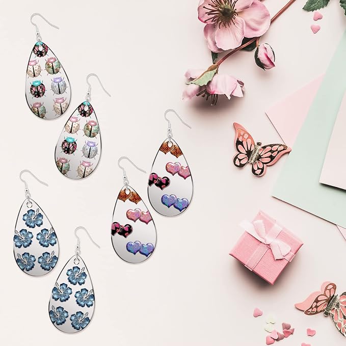 Hicarer 168 Pieces Acrylic Earring Blanks DIY Earrings Making Kit Includes Acrylic Transparent Teardrop Earring Pendants Clear Blanks Hooks and Open Jump Rings for Earrings DIY