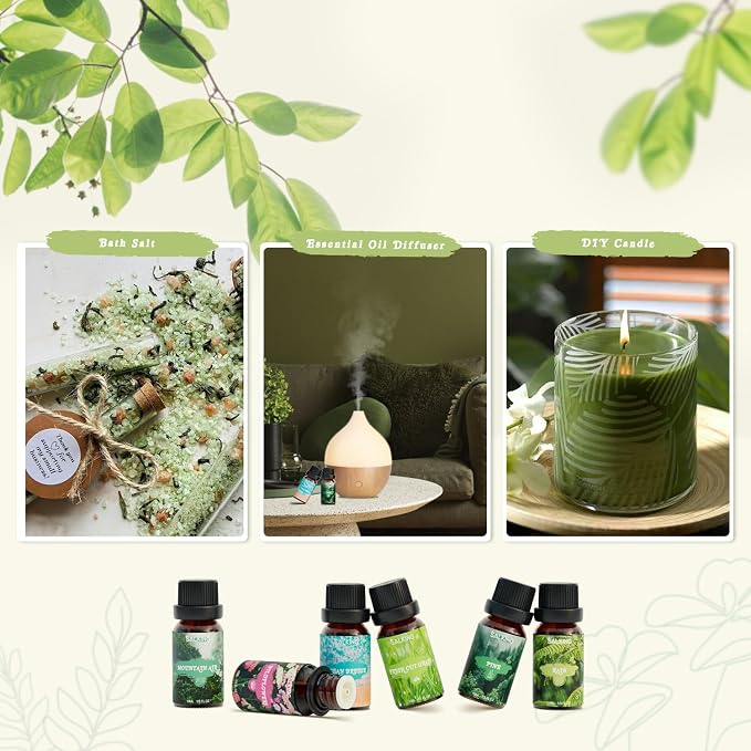 SALKING Nature Fragrance Oils, Essential Oils Set for Diffuser for Home
