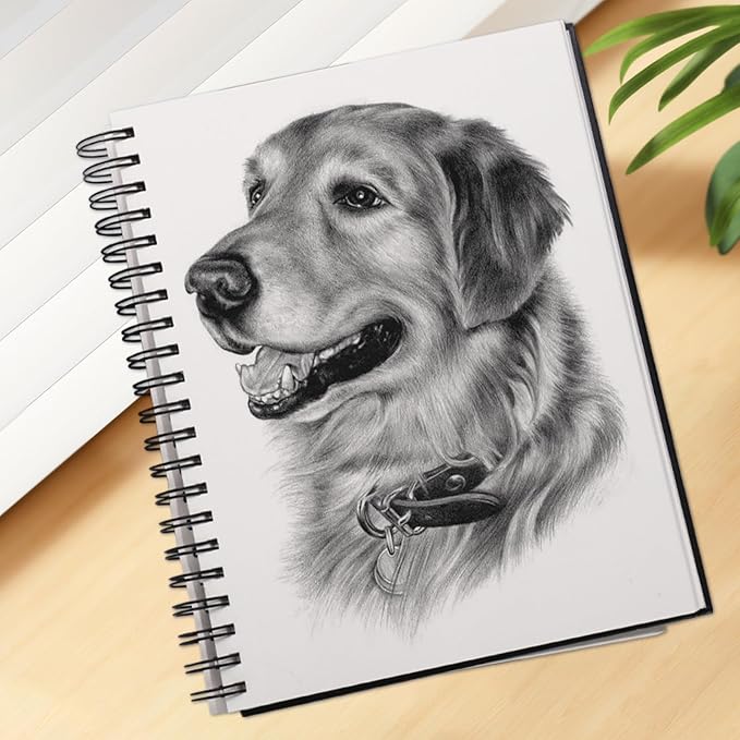Hardbound Sketch Book, Spiral Bound, 8.5x11 inches | 80-Sheets, 90gsm Inner Paper, Acid Free Drawing Art Paper, Perfect for Kids and Adults