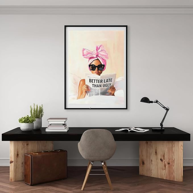 Gemozaic Fashion Woman Paint by Numbers Kit for Adults Beginners, Unframed | Pink Bow Easy Paint by Number for Adult, Elegant Lady DIY Acrylic Painting by Number for Home, Wall Decor, Gift, 12 x 16 IN
