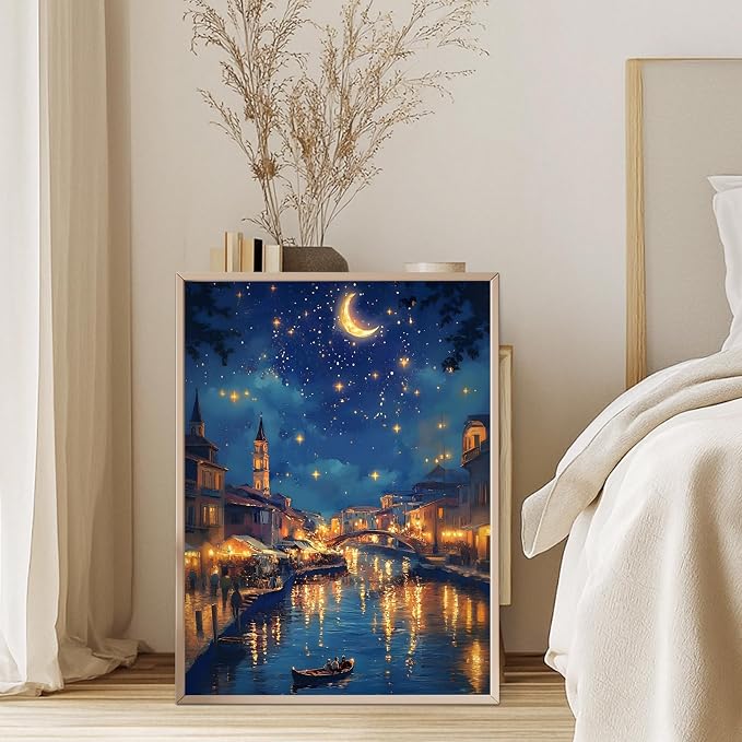 GEEHEIY Diamond Art Kits for Adults, 5D Starry Night Diamond Painting Kit