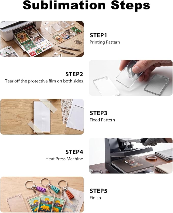 320PCS Sublimation Blanks Keychains, Double Side Blank Keychains