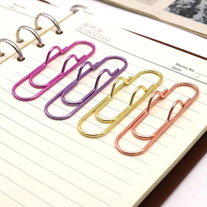 12-Pack Pen Holder Clips for Notebook, Journal and Planner | Paper Clip Pen Holder for Notebook, Holds Pens Under 0.5 Inch Thick, Office and School Supplies for Planners and Journals