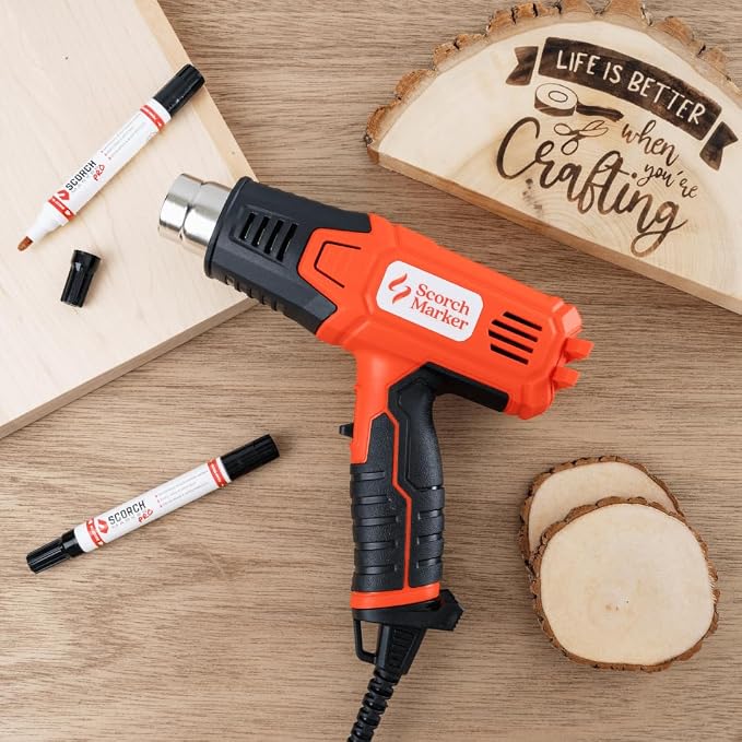 Scorch Marker Craft Heat Gun, 1500W Hot Air Tool for Wood Burning Projects