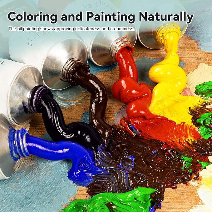 Paul Rubens Oil Paint, 18 Bright Oil Colors Art Supplies with High Saturation, 50ml Large Capacity Tubes, Faster Drying Time with Creamy Texture and Consistency for Artists, Students, Beginners | Art Supplies with High Saturation, Creamy Texture and Co...