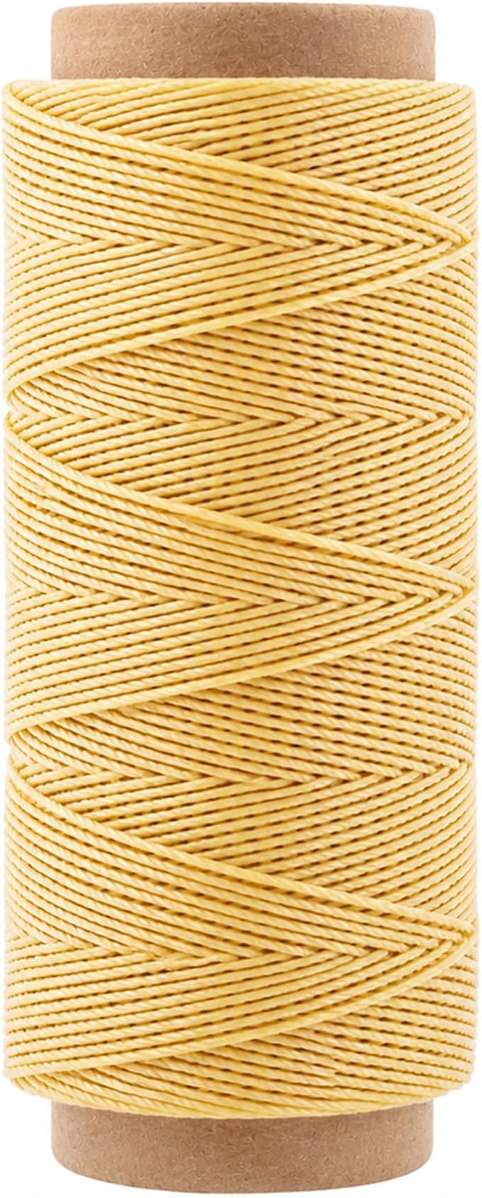 Mandala Crafts 50M 1mm Champagne Round Waxed Thread for Leather Sewing