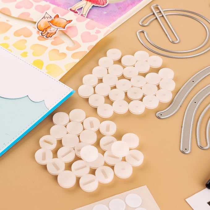 BAOFALI 40Pcs/Set Gliders for Slider Cards Rotating Roating and Sliding Gliders with Double Sided Adhesive Circles for Card Making DIY Scrapbooking Arts Projects Handmade Crafts Scrapbooking Tools
