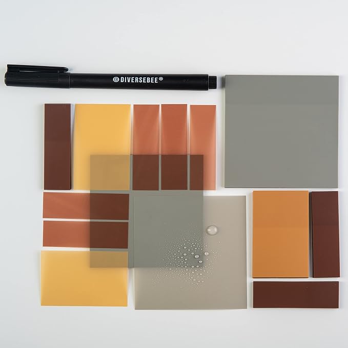 DiverseBee Transparent Sticky Notes Set with Quick Dry Pen (Dune)