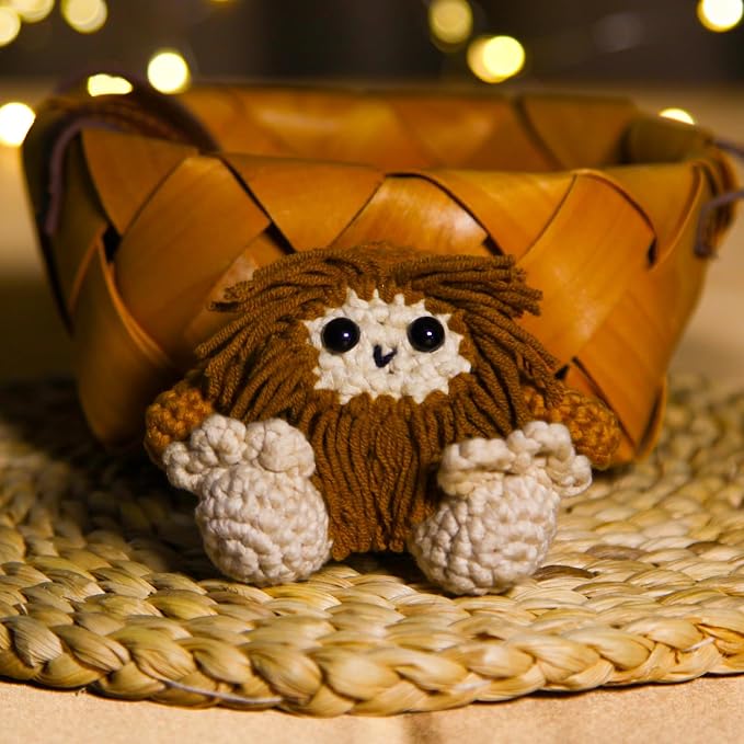 CrochetBox Crochet Kit for Beginner, Bigfoot Learn How to Crochet Stuffed Animals Gift for Adults and Teen(), Knitting Set with Yarn Hook Stitch-by-Stitch Video Tutorial