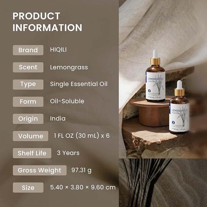HIQILI Lemongrass Essential Oil Set, Bulk Wholesale for Business