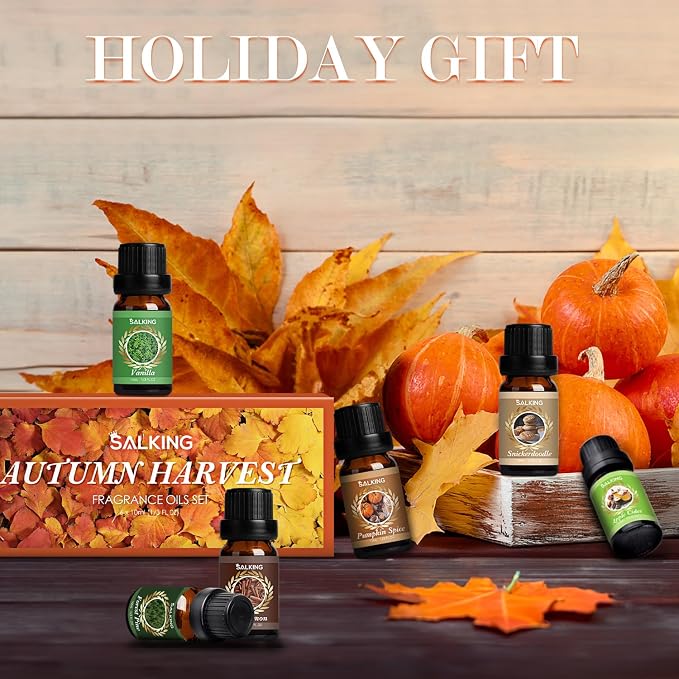 SALKING Autumn Fragrance Oils, Premium Fall Essential Oils Set for Diffuser