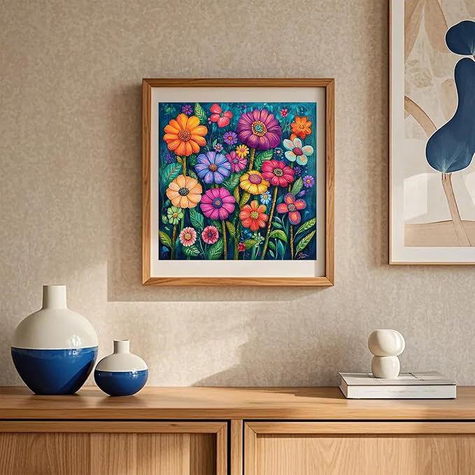 RYMILIE Flower Diamond Art Kits for Adults,Diamond Painting Wall Decor