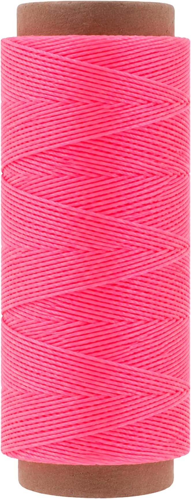 Mandala Crafts 80M 0.8mm Hot Pink Round Waxed Thread for Leather Sewing
