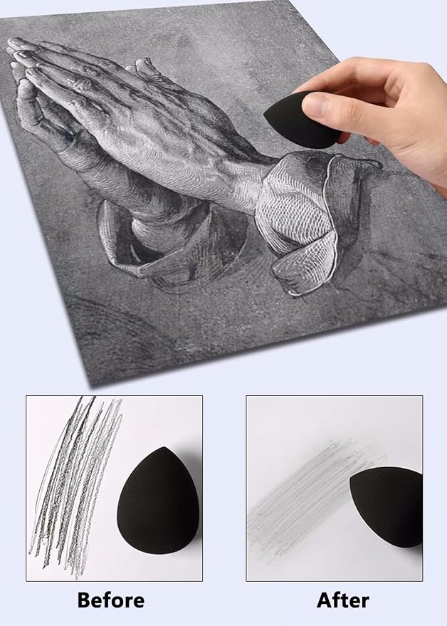 43 PCS Blending Stumps and Tortillions Paper Art Blenders Sketch Drawing | Sketch Wipe Scrapers,Rub Sponge,Kneaded Eraser,Sandpaper Sharpeners,Pencil Extension,Replacement Heads ,Washable Reusable