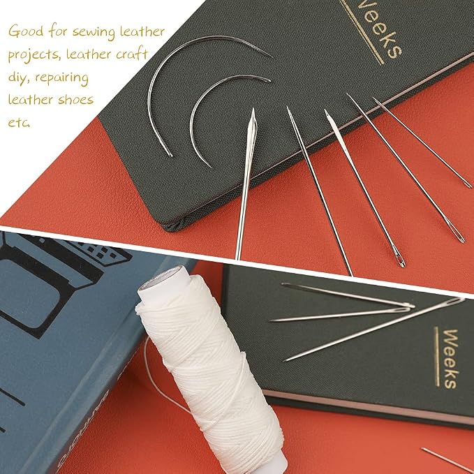 Waxed Thread, Upholstery Needle and Thread 32 Yards Cream