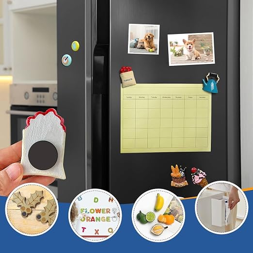 DIYMAG Magnets with Adhesive Backing, 90P Flexible Fridge Magnetic Dots