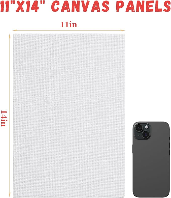 Simetufy 30 Pack Canvas Boards for Painting 11 x 14 inch, Blank Canvas Panels- Gesso Primed Acid-Free 100% Cotton for Acrylics Oil Watercolor Tempera Paints