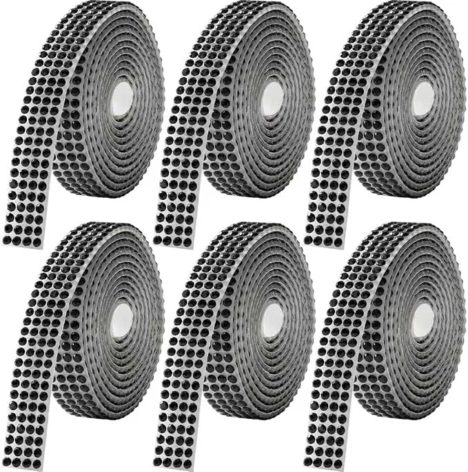 Rhinestone Ribbon Self Adhesive, 6-Yard Bedazzling Strips, 6-Rolls Rhinestone Strips for DIY Craft, Rhinestones for Crafting, Home Decor and Special Events, Black
