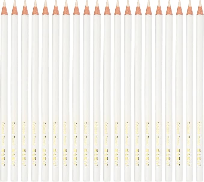 PATIKIL White Colored Pencils Set Oil Color Pencils Wooden 20 Pcs