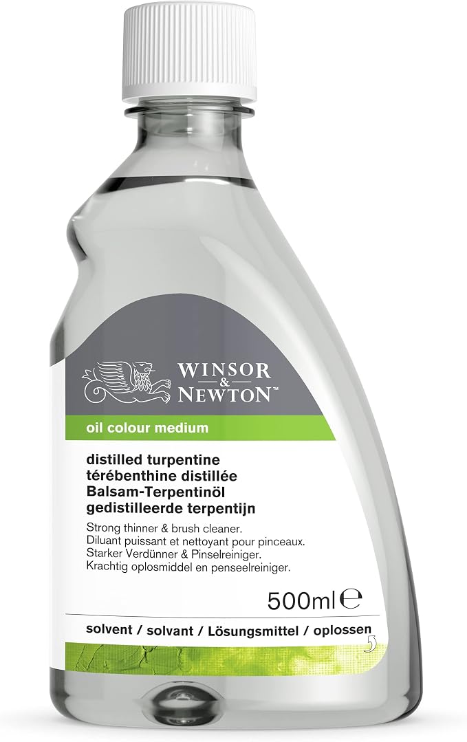 Winsor & Newton Distilled Turpentine, 500ml (16.9-oz) Bottle