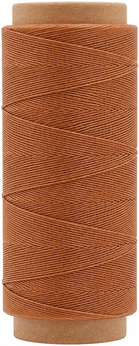 Mandala Crafts 200M 0.45mm Camel Round Waxed Thread for Leather Sewing