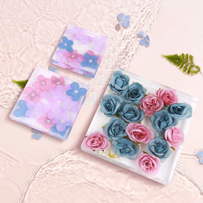 Square Silicone Molds for Resin, Large Resin Mold Glossy Deep Square Molds 6.6''x 2'' w Deep Epoxy Resin Molds for Flowers Bouquet Preservation