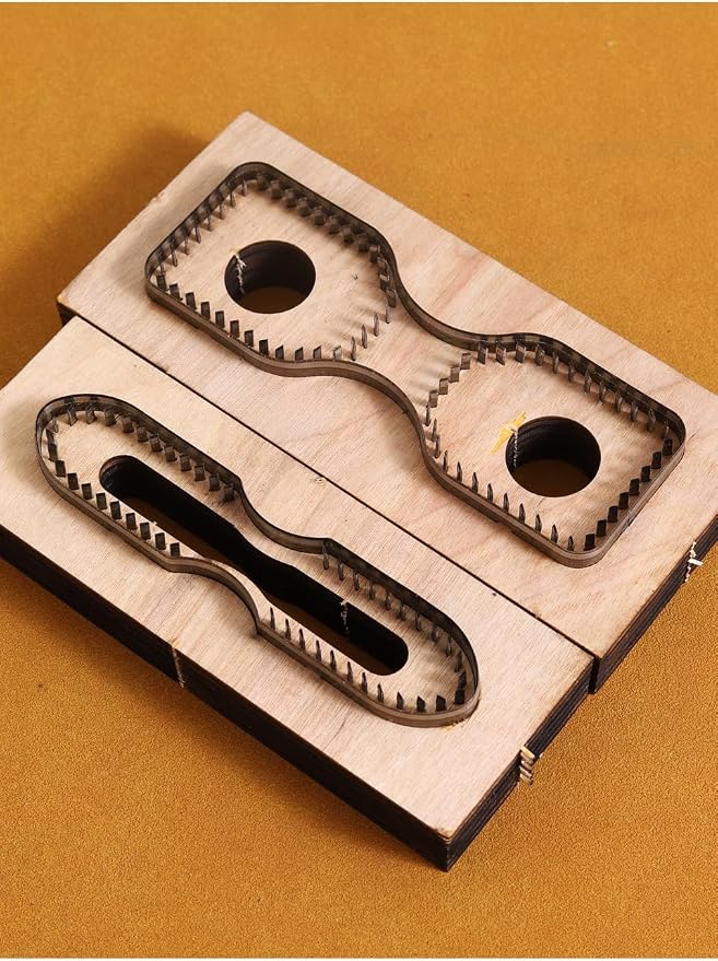 2pcs Leather Cutting Die,Leather Keychains Cutting Mold for DIY Leather Crafts (Style2)