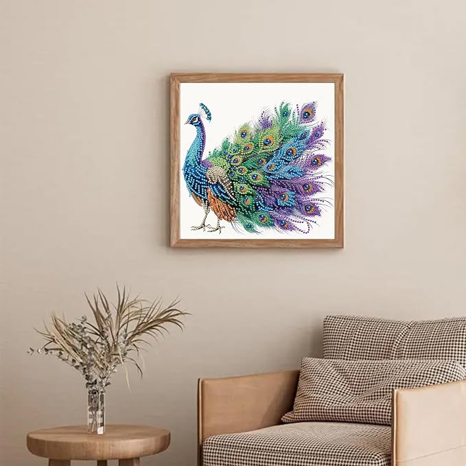Peacock Diamond Art Kits for Adults Special Shape Diamond Painting
