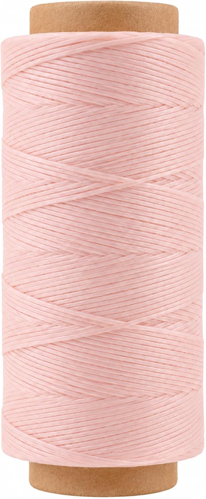 Mandala Crafts 210D 1mm Light Pink Flat Waxed Thread for Leather Sewing