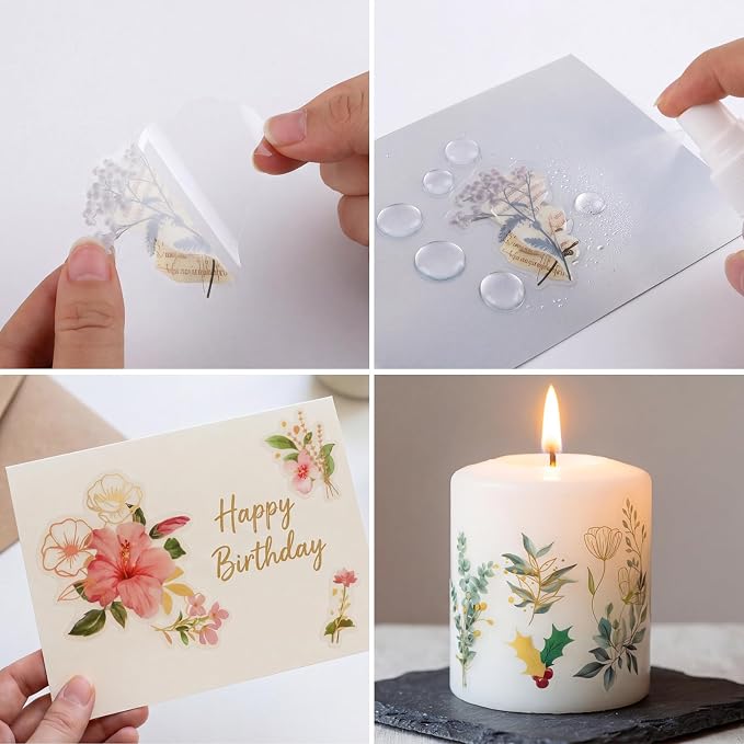 Pengxiaomei 210 Flower Stickers, Self-Adhesive Scrapbooking Stickers | Botanical Flower And Quote Designs; Peel-And-Stick; For Scrapbooks, Planners, Notebooks, Cards