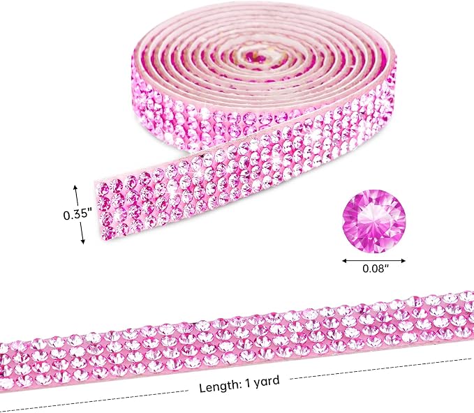 NiArt Self Adhesive Crystal Rhinestone Diamond Ribbon 12 Rolls 0.9cm Wide Total 12 Yards Multi-Functional DIY Decorative Bling Gemstone Arts Crafts Sticker Tape Glitter Shoes Clothes (Assorted Colors)