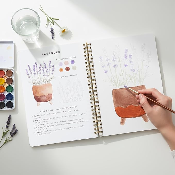 Beautiful Watercolor Workbook for Beginners - Relaxing & Easy to Paint | Easy Water Coloring Book with Floral Designs on Quality Paper - Perfect for Gifting to Spark Creativity and Joy for Adults
