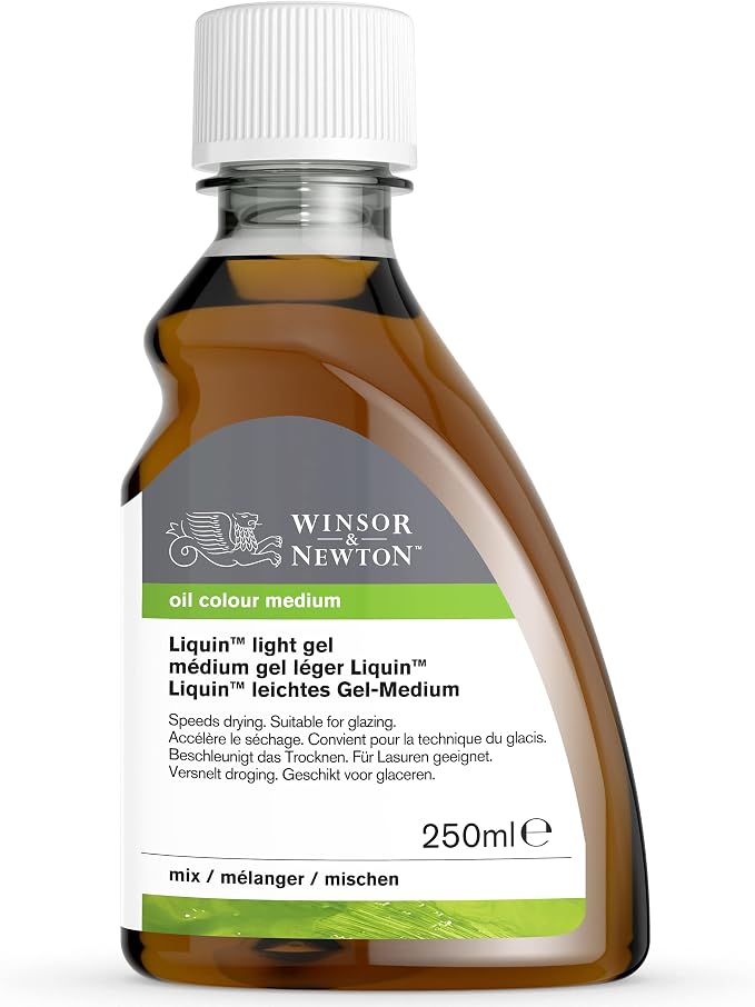 Winsor & Newton Liquin Light Gel Medium, 250ml (8.4-oz) Bottle | Premium light gel medium halves oil paint drying time while enhancing detail, gloss, and fluid brushwork.